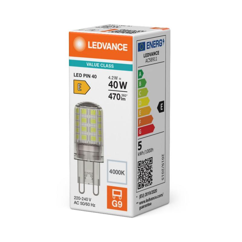 Ledvance G9 LED PIN G9 4,2W wie 40W 4000K universalweißes Licht in Stiftform